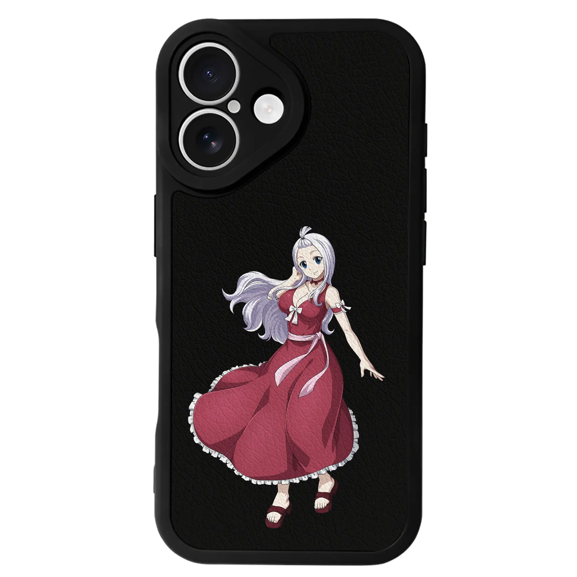 フェアリーテイル グッズ ミラジェーン・ストラウス - IPhone 16シリーズ対応 ・ シリコンスマホケース ・ レザー調 ・ 高精度フィット ・ 耐衝撃 ・ ワイヤレス充電対応 ・ 精密カット